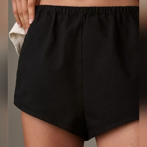 Anthropologie Linen Blend Micro Tap Shorts in Black NWT - Picture 5 of 14